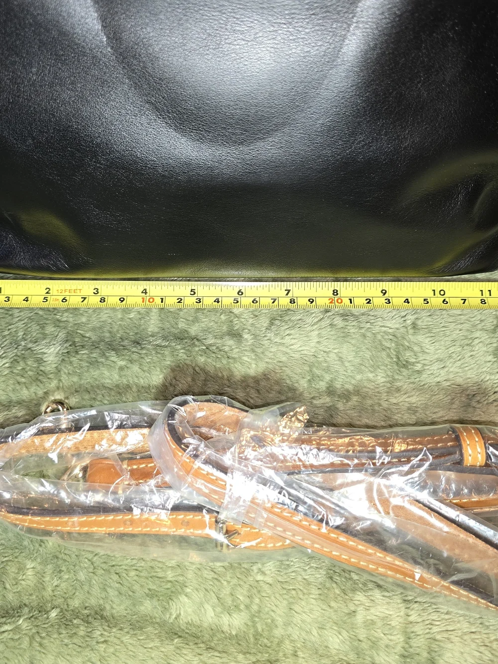Dooney & Bourke Black Leather Satchel with Tan Trim - Picture 4 of 16
